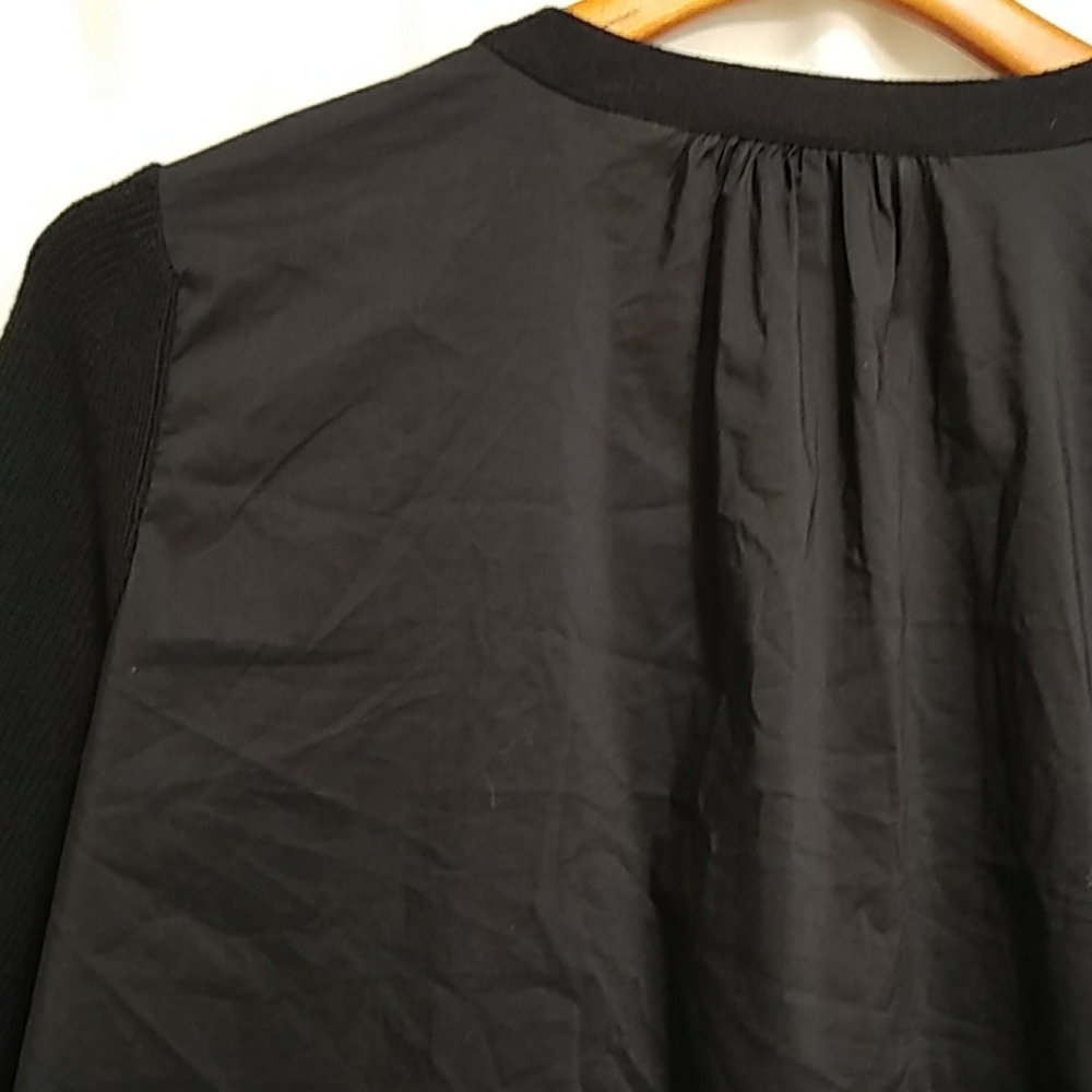 Cabi Button-Front Windbreaker Jacket Contrast Knit - image 5